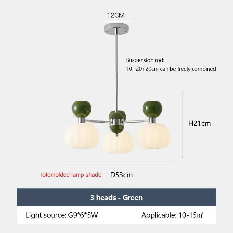 SANDYHA Elegant Modern Pumpkin Chandelier LED Lamp - Stylish Lighting Fixture for Living Room, Bedroom and Home Decor