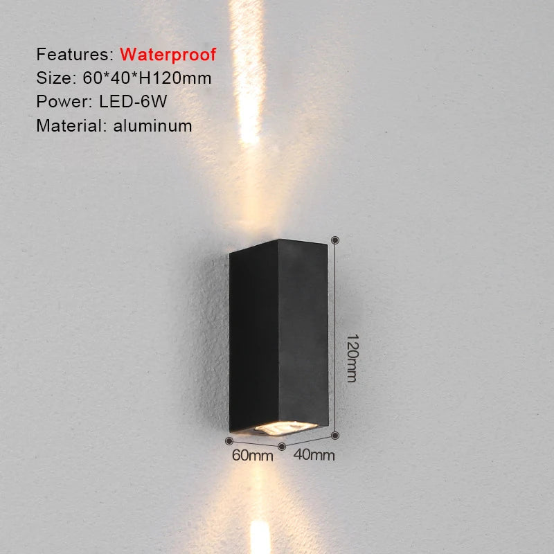 IP65 LED Wall Lamp Outdoor Sconce for Balcony Porch Garden Yard Aisle Decor Lighting Aluminium Indoor Bedside Lamp