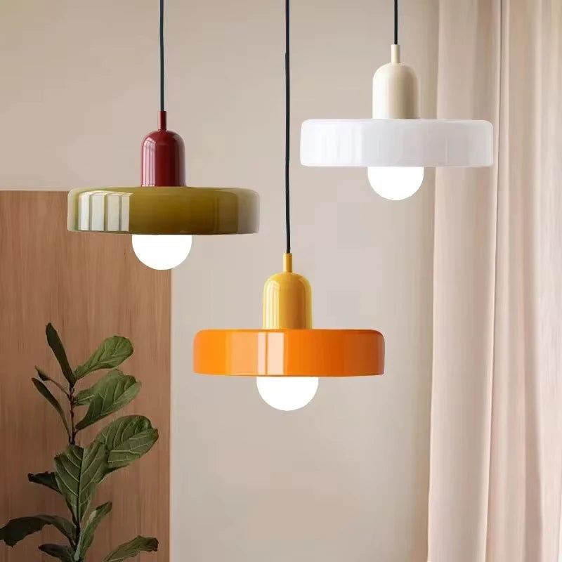 Nordic Glass Bauhaus Retro Chandelier for Dining Room, Living Room, Bedroom, Bar & Coffee Shop