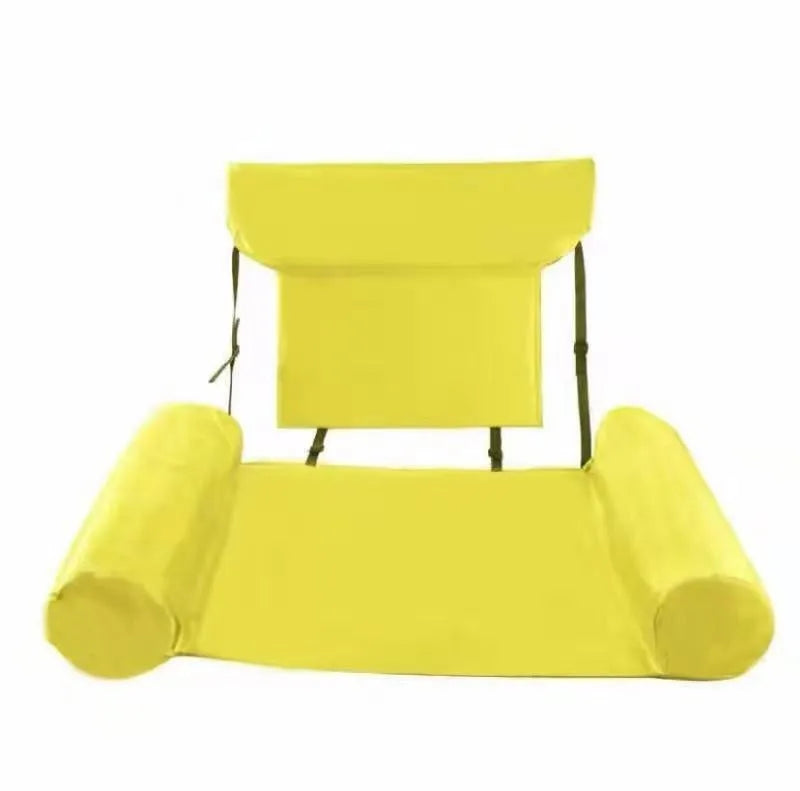 Foldable Floating Water Hammock Lounger, Inflatable Pool Mat & Recliner Bed Swimming Air Mattress
