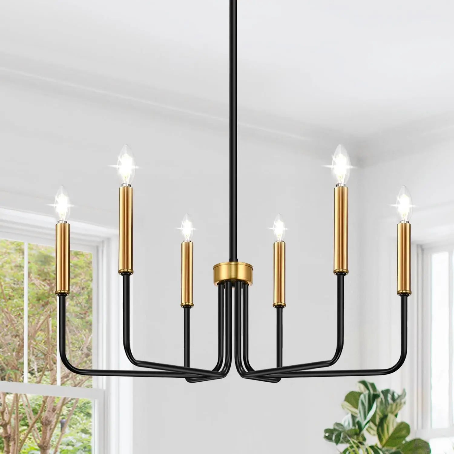 Retro Loft Candle Chandelier - Simple Iron Pendant Suspension Lamp for Living Room and Dining Room