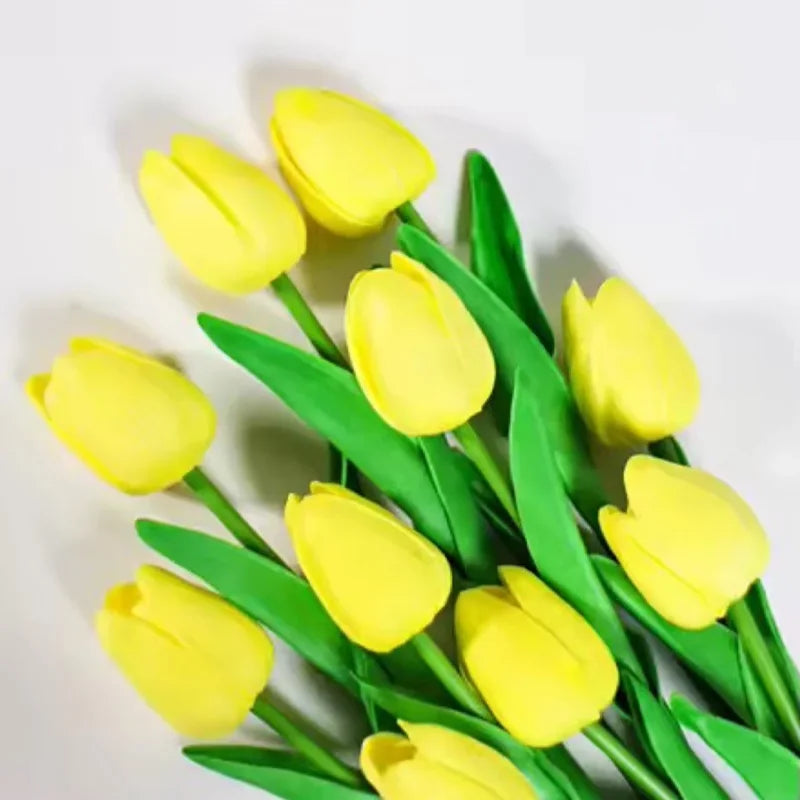 Artificial Tulips Bouquet Real Touch Fake Tulip Flowers for Home Wedding Decor