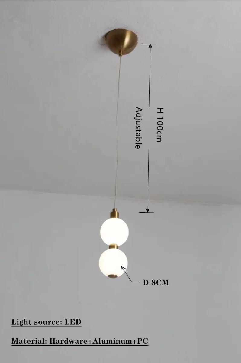 Nordic Magic Bean Round Chandelier - Modern Minimalist Lamp for Living Room, Bedroom & Restaurant