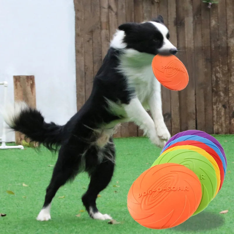 Silicone Flying Saucer Dog and Cat Toy - Chew Resistant Flying Discs for Puppy Training and Interactive Pet Play