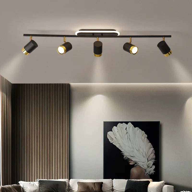 Black & White LED Chandelier for Living Room Balcony Corridor, Modern Simple Decorative Lighting