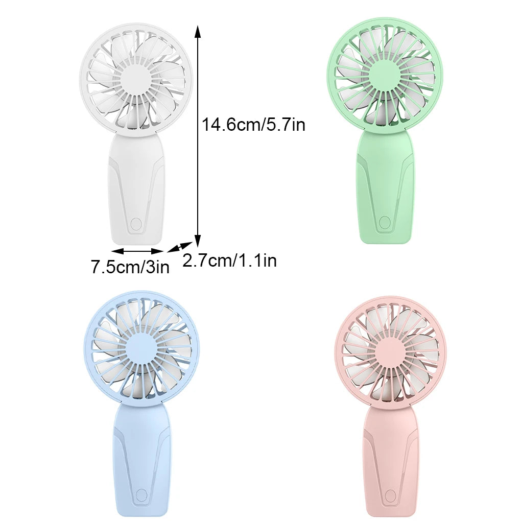 Portable Handheld Mini Fan - Lightweight Cute USB Rechargeable Pocket Fan for Cooling On the Go