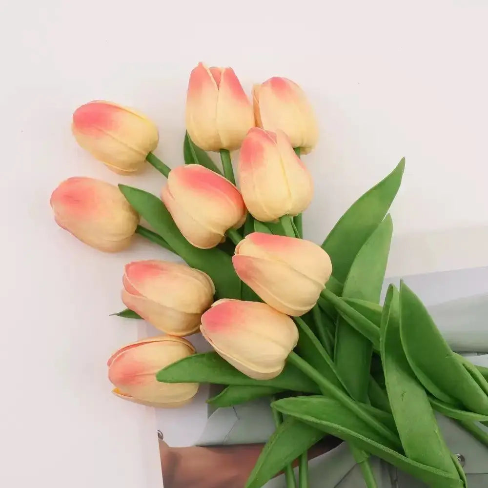 Real Touch Artificial Tulip Flowers Bouquet Fake Tulips for Home Wedding Decorations