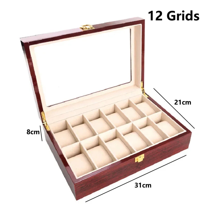 Wooden Watch Box - Eco-Friendly Multi-Slot Watch Storage Case and Travel Organizer, Gift Box for Men