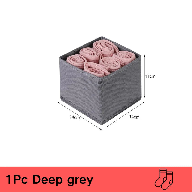 Underwear Organizer for Cabinets and Drawers - Foldable Wardrobe Storage Box for Bras, Socks and Pants