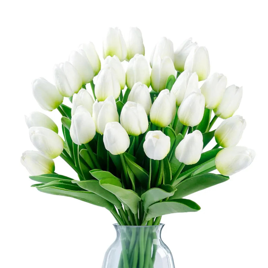 Real Touch Artificial Tulip Flowers Bouquet Fake Tulips for Home Wedding Decorations