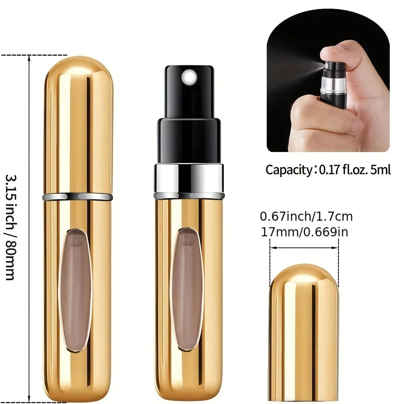 Mini Refillable Perfume Atomizer Aluminum Travel Portable Dispenser Rugged Case