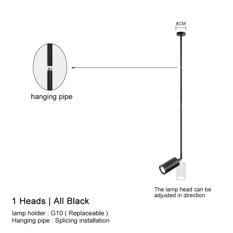 Modern Black Pendant Chandelier Hanging Lamp for Dining Room, Kitchen, Living Room, Bedroom & Bar