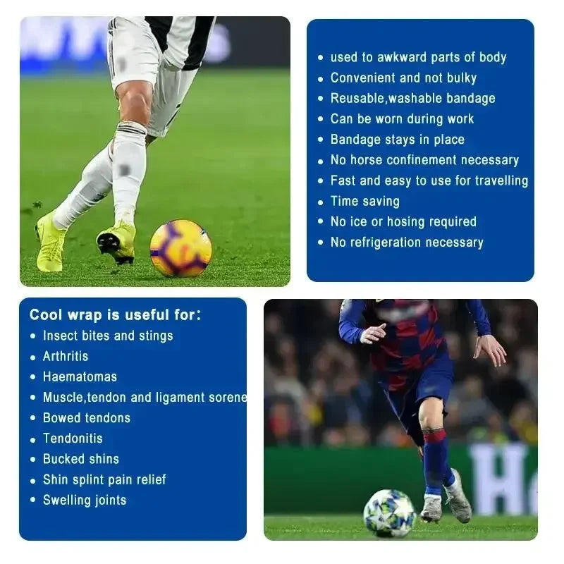 Self Adhesive Instant Cooling Ice Bandage Tape - Muscle Recovery Compression Tape for Athletes and Adults