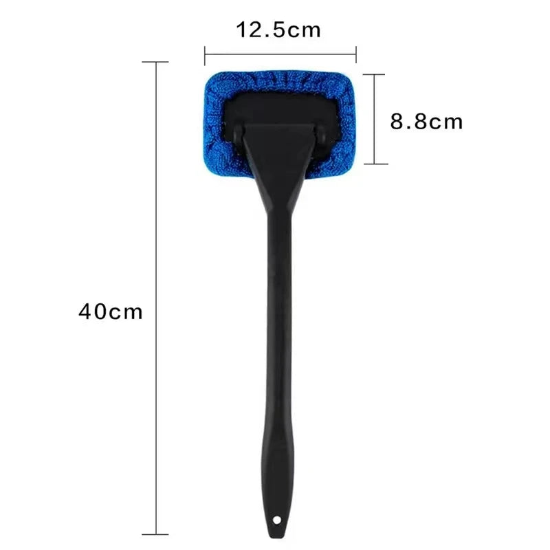 Car Window Cleaner Brush Kit with Long Handle, Windshield & Interior Auto Glass Cleaning Tool