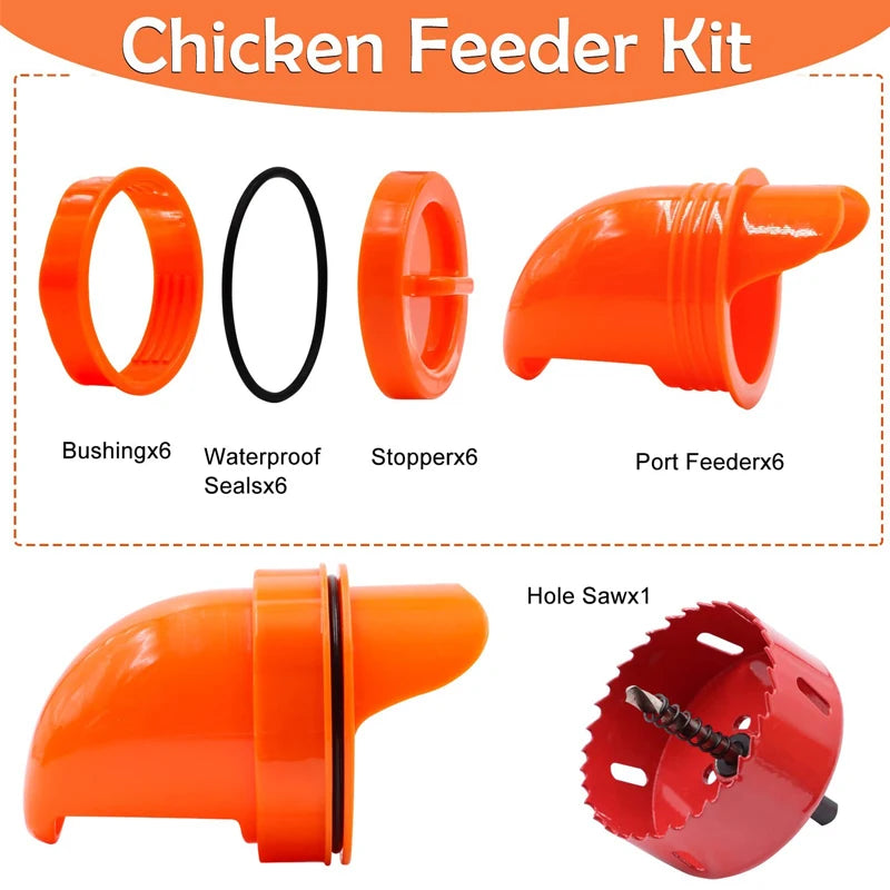 Automatic Gravity Chicken Feeder, DIY Rainproof Poultry Feeder for Chicken & Duck Farms