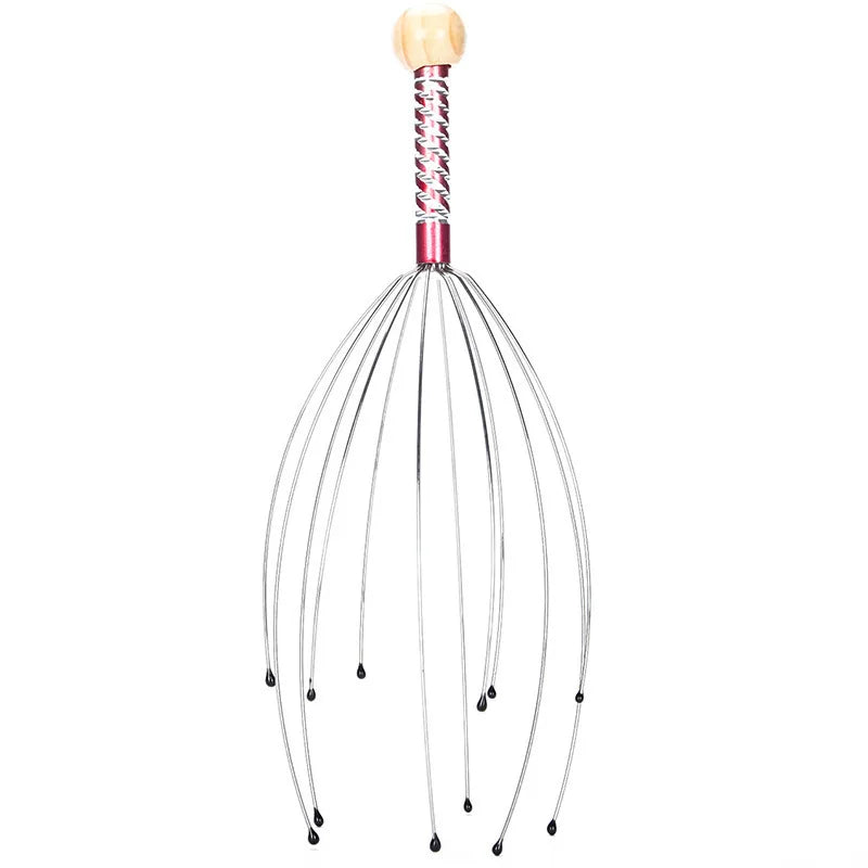 Octopus Head Massager Stainless Steel Engraved Head Relaxer Brain Massage Claw Scalp Scratcher Itch Reliever