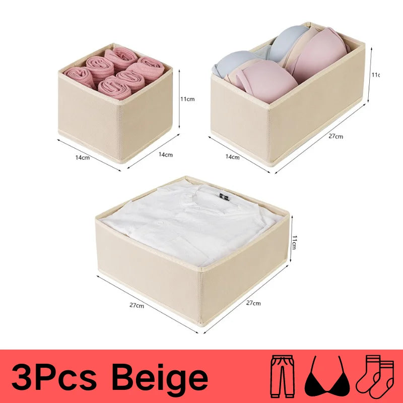 Underwear Organizer for Cabinets and Drawers - Foldable Wardrobe Storage Box for Bras, Socks and Pants