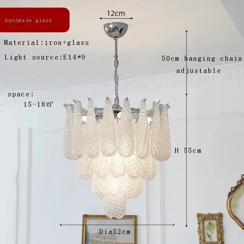 Vintage Nordic Glass Ceiling Chandelier - Luxury LED Hanging Lamp for Living Room, Dining Table and Home Decoration