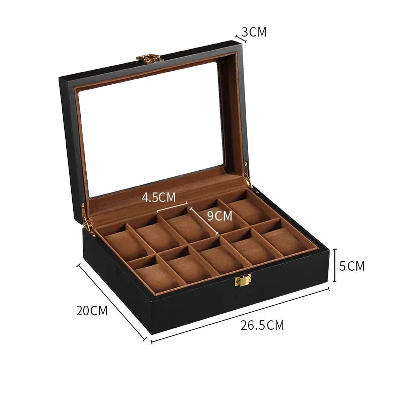 Wooden Watch Box - Eco-Friendly Multi-Slot Watch Storage Case and Travel Organizer, Gift Box for Men
