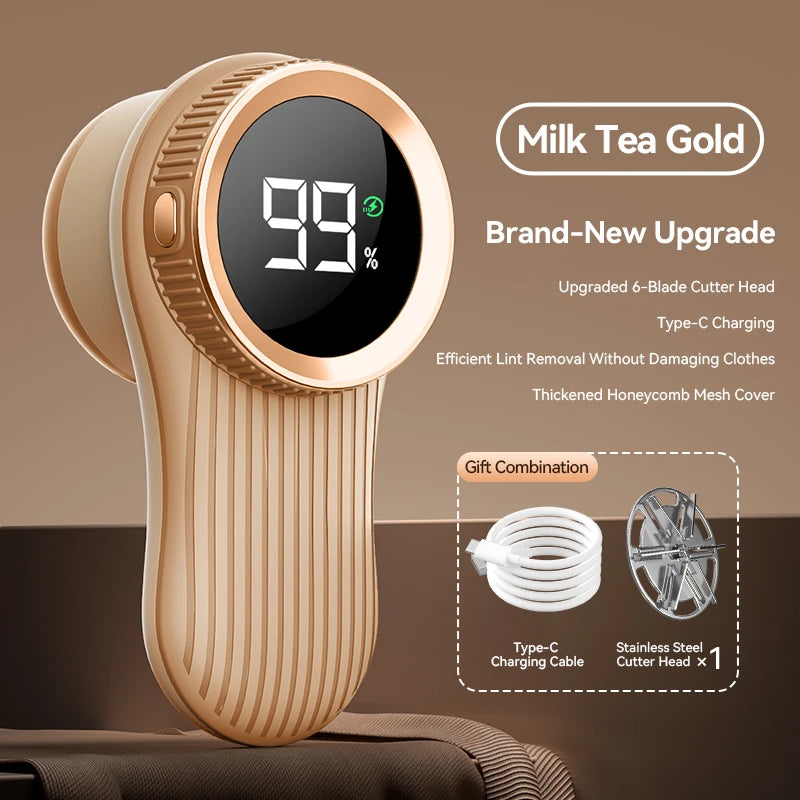 Portable Electric Lint Remover - Rechargeable Fuzz Pellet and Fluff Remover with LED Display for Clothes Fabric