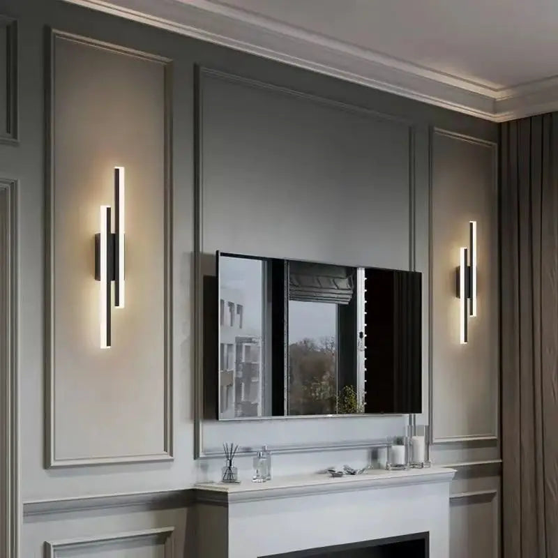 LED Bedroom Wall Sconce Copper Pipe Acrylic Lampshade Indoor Lighting for Living Room & Corridor Fixture