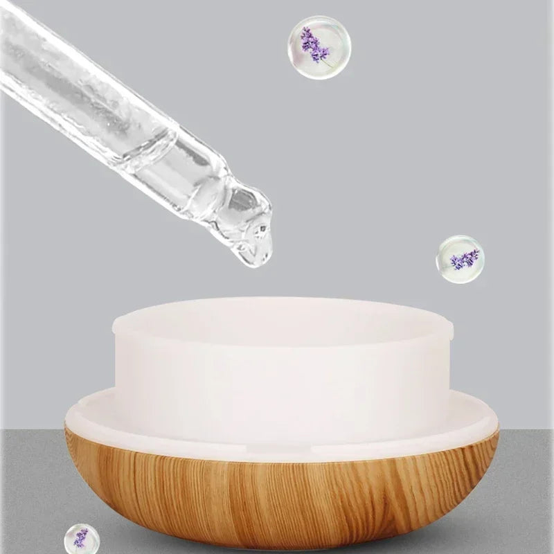 Aromatherapy Essential Oil Diffuser Wood Grain Remote Control Ultrasonic Air Humidifier with 7 Color LED Light