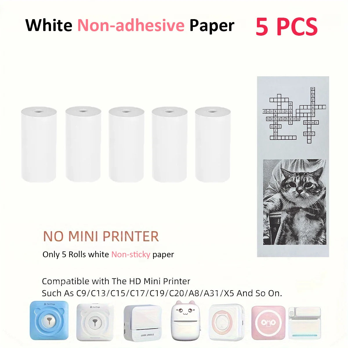 Thermal Mini Printer - Portable Inkless Bluetooth Sticker Maker and Pocket Photo Printer for Children DIY