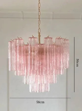 Art Deco Stained Glass Tube Chandelier for Dining Room Kitchen Island Lighting Home Decor Luxury Ceiling Pendant Lamp