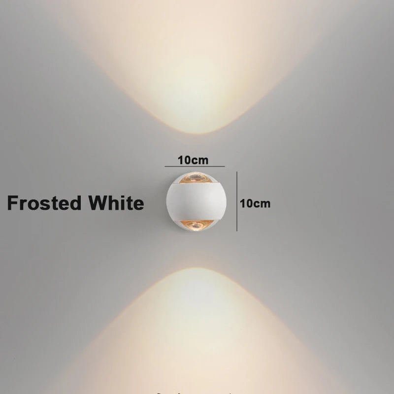 Modern Nordic Rotatable LED Up-Down Wall Sconce - Frosted Metal & Acrylic Lens Bedroom Lamp