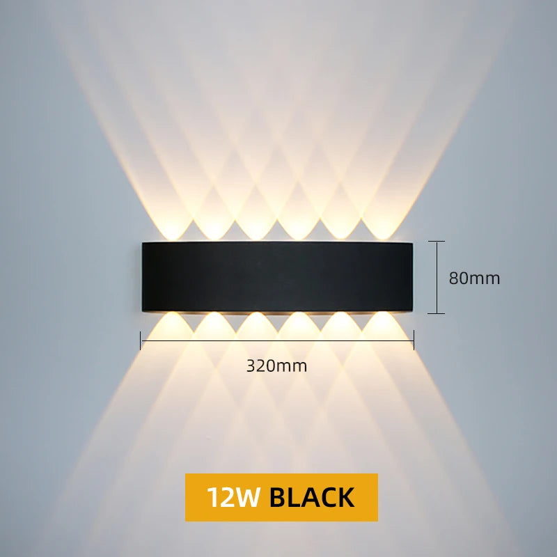 Aluminum LED Wall Lamp Waterproof IP65 Outdoor Garden Lights Interior Wall Light for Bedroom Living Room Stairs