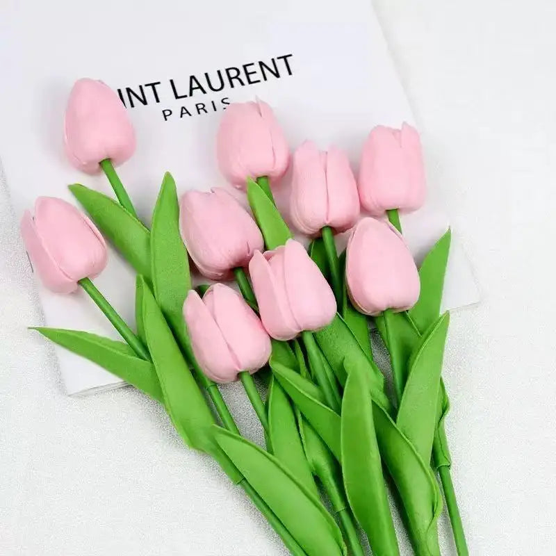 Real Touch Artificial Tulip Flowers Bouquet Fake Tulips for Home Wedding Decorations