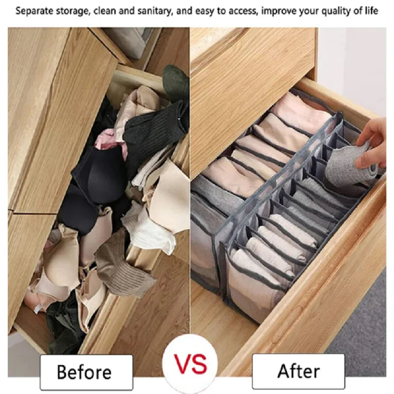 Collapsible Underwear Storage Box Nylon Organizer Dormitory Bra Storage Breathable Mesh Bag