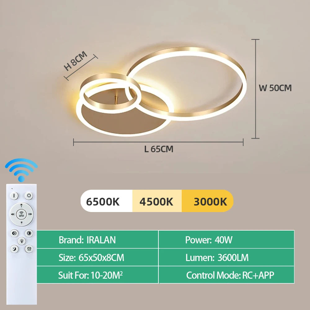 Modern Dimmable LED Ceiling Chandelier Lamp for Home, Living Room, Study & Bedroom Decor