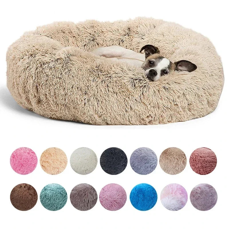 Round Pet Bed for Large Dogs Super Soft Cat Bed Plush Dog House for Medium Dogs Winter Warm Sleeping