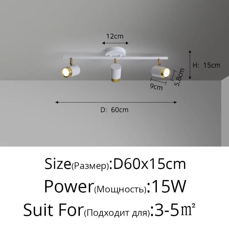 Black & White LED Chandelier for Living Room Balcony Corridor, Modern Simple Decorative Lighting