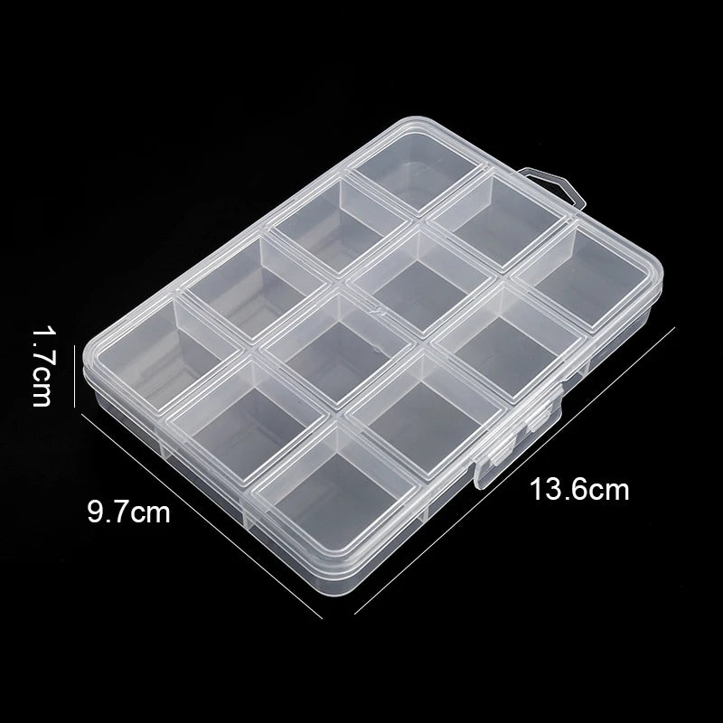 Transparent Storage Container Jewelry Box - Clear Plastic Organizer and Display Case for Earrings and Beads