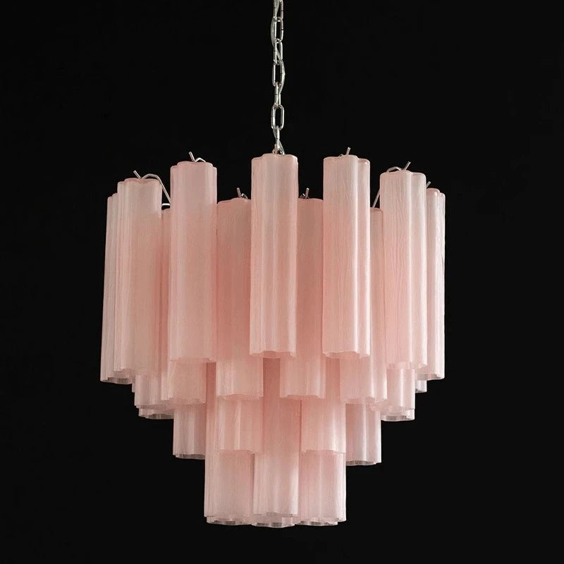 Art Deco Stained Glass Tube Chandelier for Dining Room Kitchen Island Lighting Home Decor Luxury Ceiling Pendant Lamp