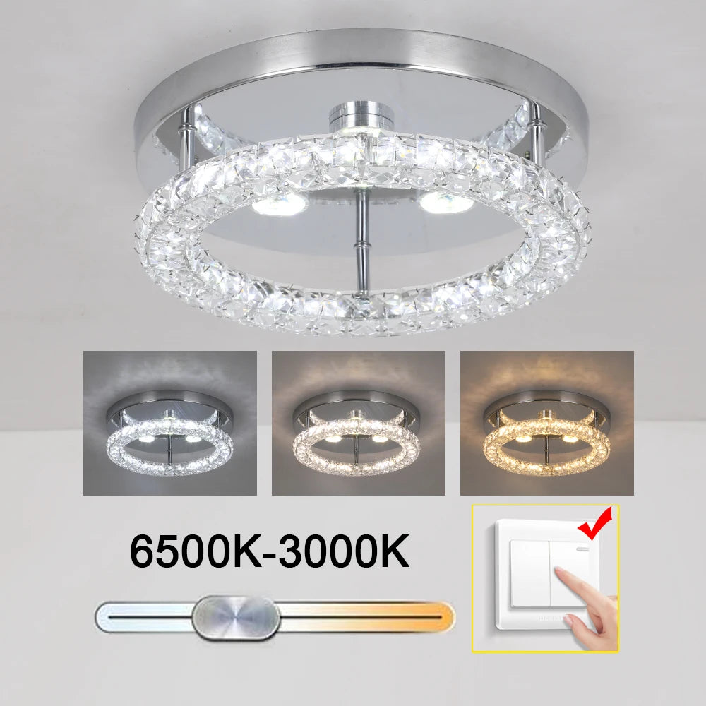Modern K9 Crystal LED Chandelier Ceiling Lamp RC Dimmable Pendant Light for Living & Dining Room Home Fixture Luminaire