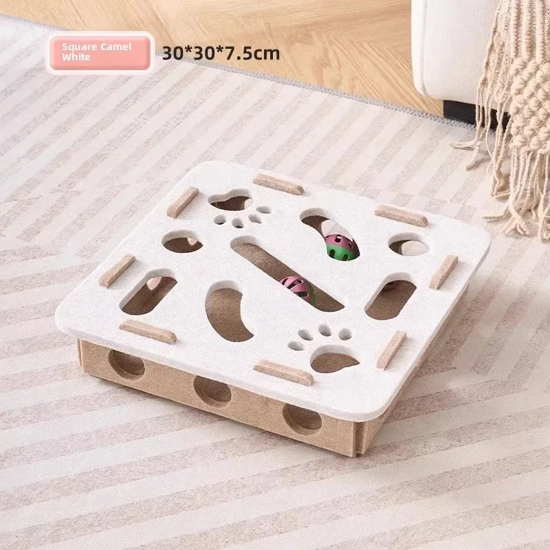 Cat Puzzle Toy, Felt Puzzle Box with Ball, Indoor Exercise & Hunting Toy for Cats