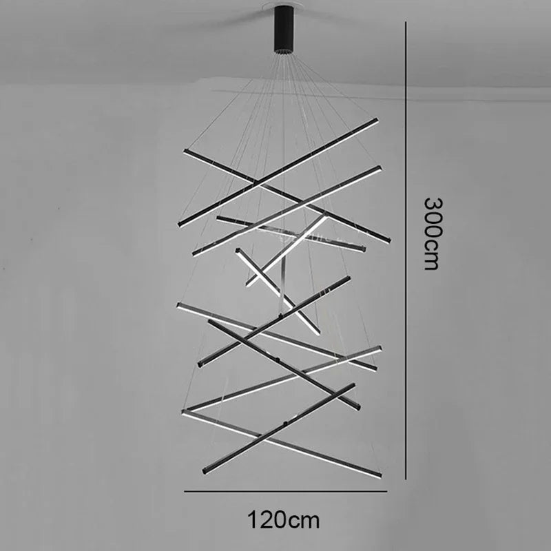 Modern Minimalist LED Ceiling Chandelier Pendant Lamp for Living Room, Hall & Staircase