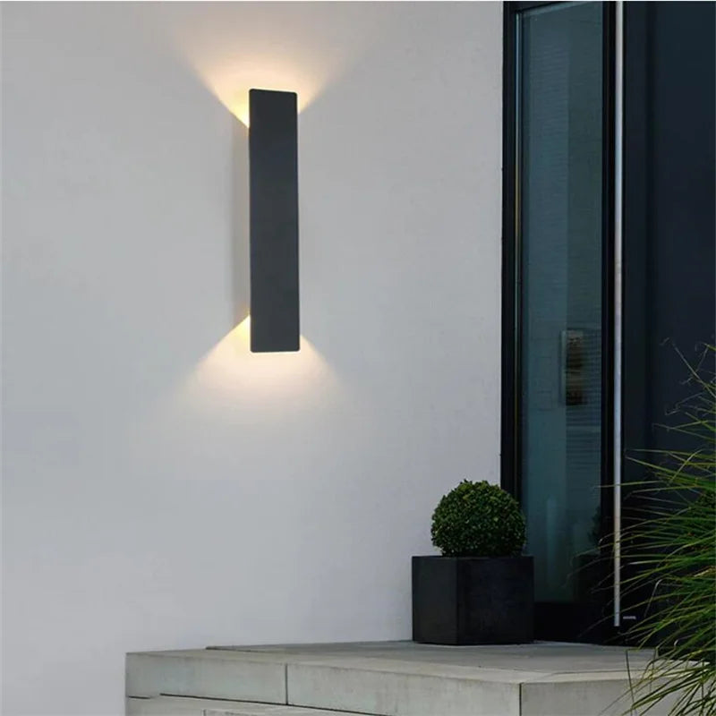 Modern Waterproof Outdoor Up-Down Aluminum LED Wall Sconce Light
