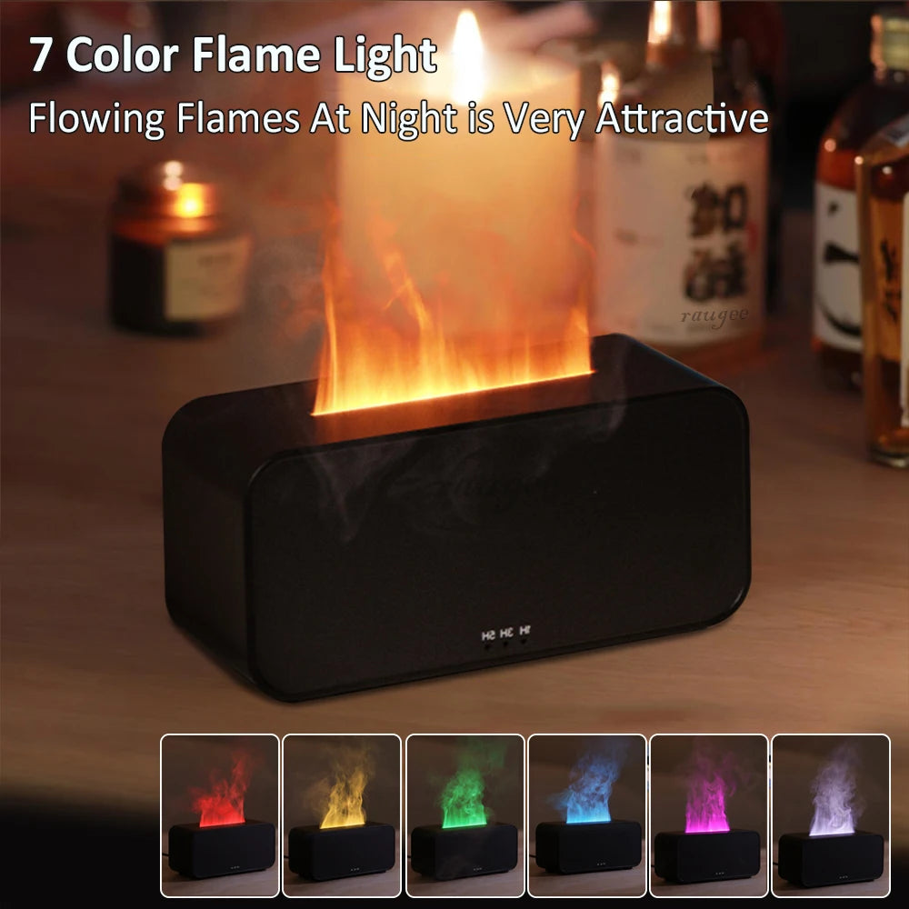 Air Aroma Humidifier Diffuser Essential Oils Mini Flame Automatic Fragrance Diffuser with LED Light