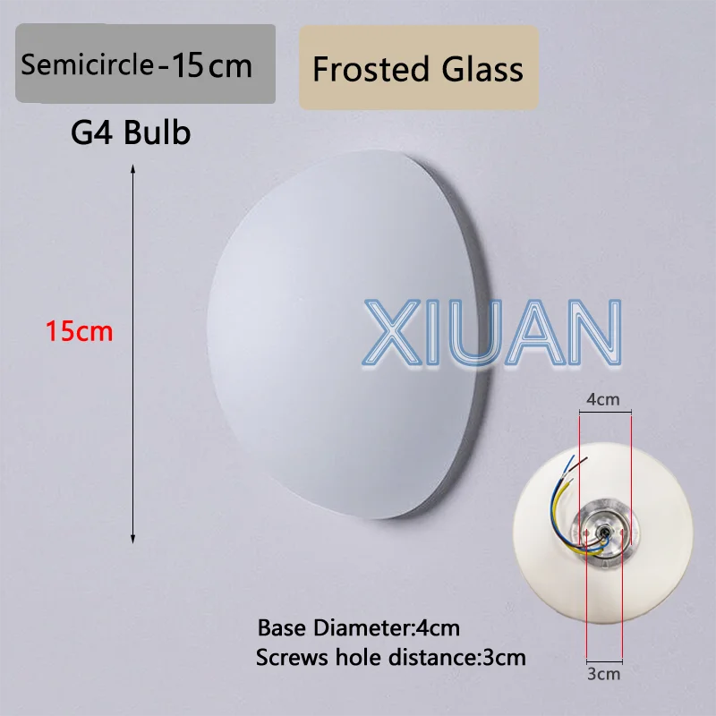 Concealed Base Glass Wall Lamp - French Bauhaus Milky White Round Ball Light for Bedside & Bathroom Mirror