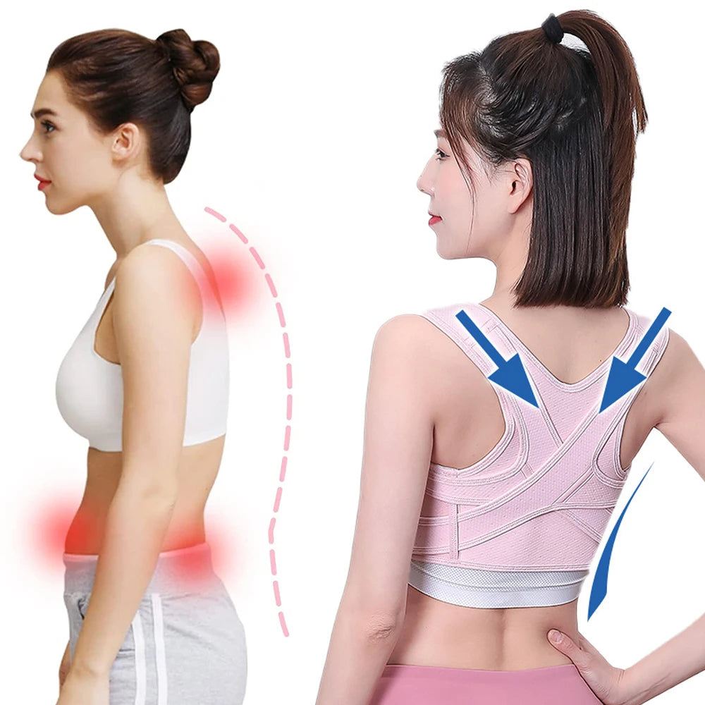 Adjustable Posture Corrector - Breathable Upper Back Brace and Straightener for Neck, Shoulder, Clavicle and Lumbar Pain Relief