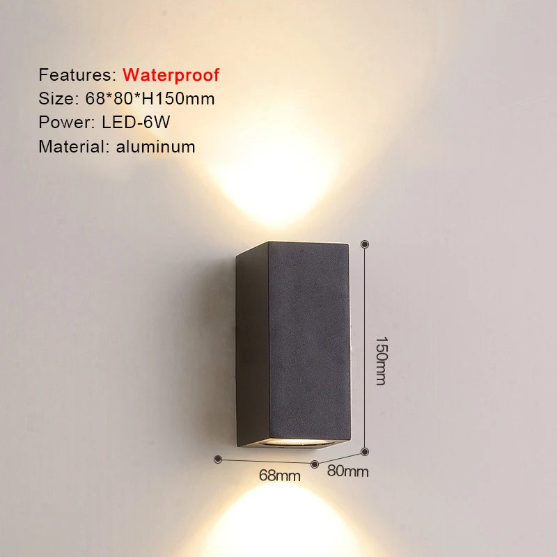 IP65 LED Wall Lamp Outdoor Sconce for Balcony Porch Garden Yard Aisle Decor Lighting Aluminium Indoor Bedside Lamp