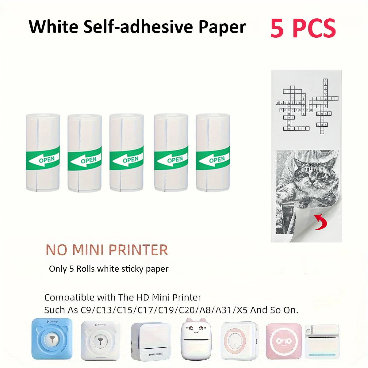 Thermal Mini Printer - Portable Inkless Bluetooth Sticker Maker and Pocket Photo Printer for Children DIY