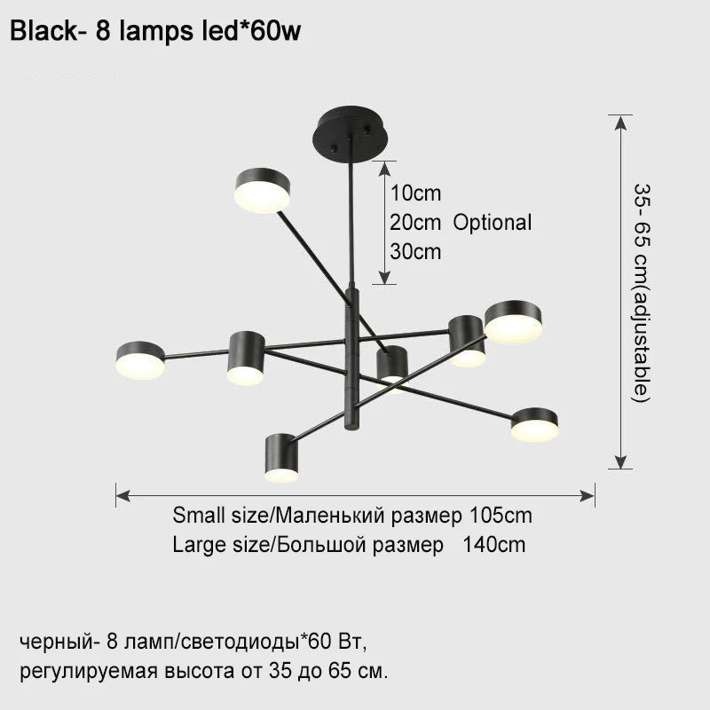 Modern Nordic LED Chandelier Luminaire Pendant Light for Living, Dining Room, Bedroom & Restaurant