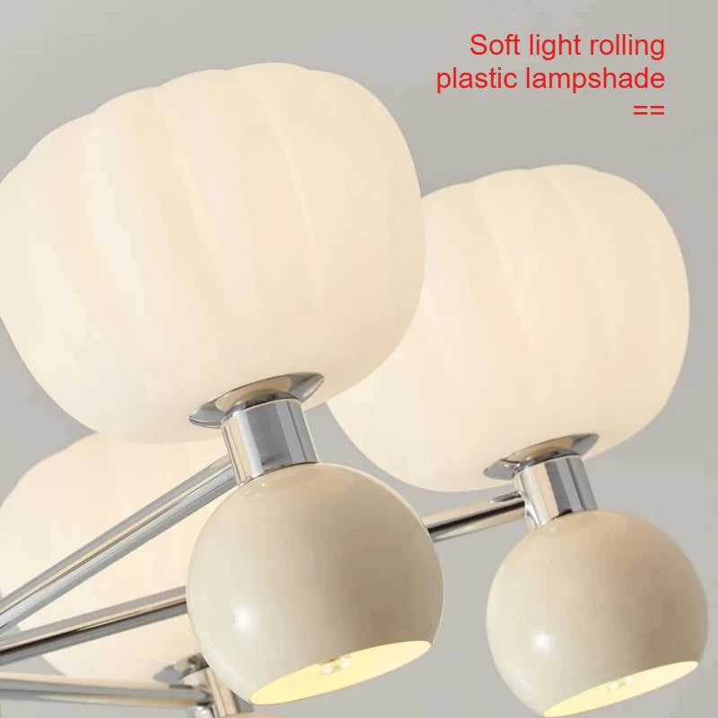 SANDYHA Elegant Modern Pumpkin Chandelier LED Lamp - Stylish Lighting Fixture for Living Room, Bedroom and Home Decor