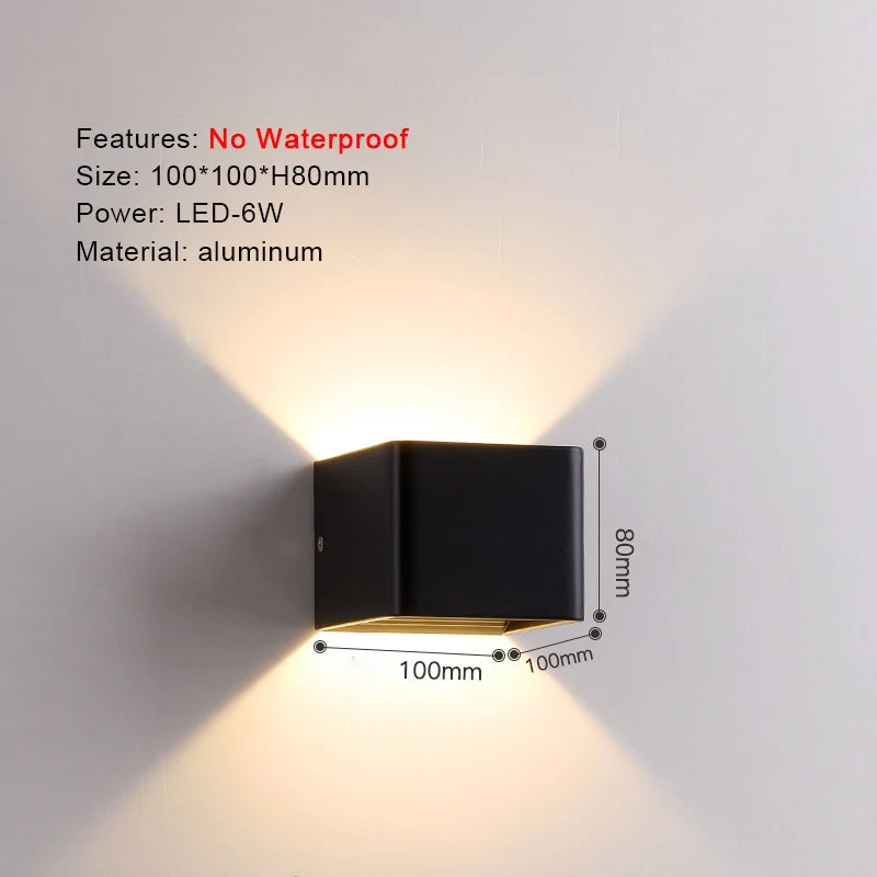 IP65 LED Wall Lamp Outdoor Sconce for Balcony Porch Garden Yard Aisle Decor Lighting Aluminium Indoor Bedside Lamp