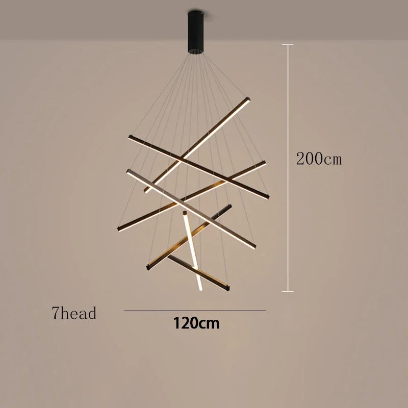 Modern Minimalist LED Ceiling Chandelier Pendant Lamp for Living Room, Hall & Staircase